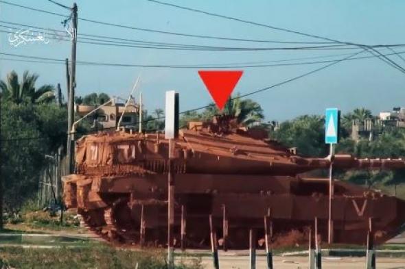 القذيقة "الياسين 105" والضحية دبابة "ميركافا" إسرائيلية.. شاهد اشتعالها