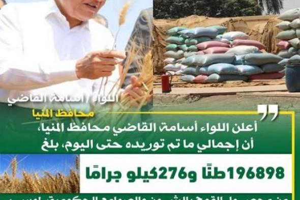 محافظ المنيا: شون وصوامع المحافظة تواصل استقبال القمح و توريد 197 ألف...اليوم الإثنين، 13 مايو 2024 01:42 مـ   منذ 47 دقيقة