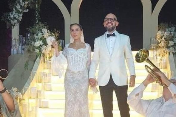 الصور الأولى لحفل زفاف جميلة عوض والمونتير أحمد حافظ