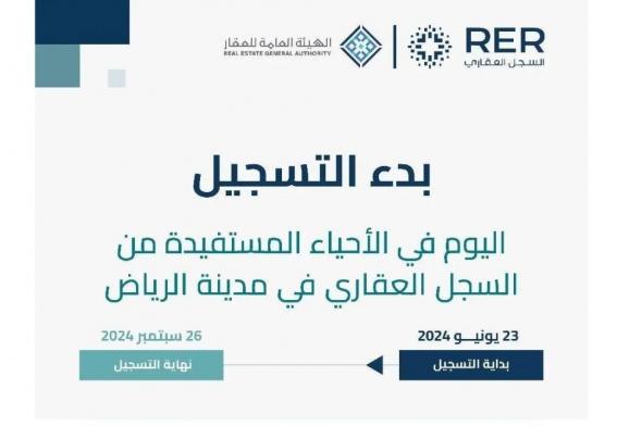 السجل العقاري: بدء تسجيل 51 ألف عقار في 8 أحياء شرق الرياض