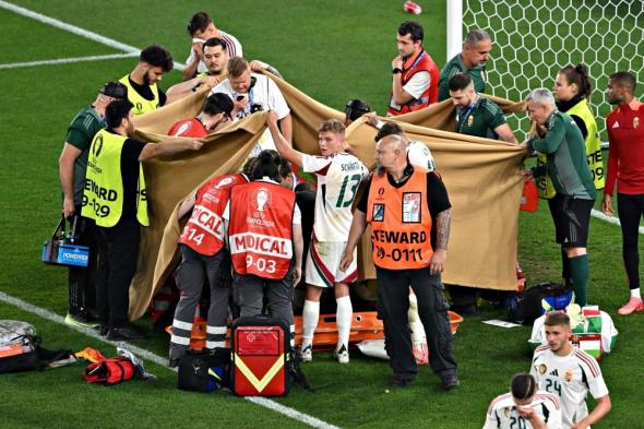 إصابة قوية للاعب المجر أمام اسكتلندا (فيديو)