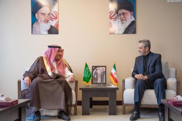 الخريجي يستعرض سبل تعزيز العلاقات مع وزير الخارجية الإيراني