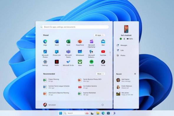 نظام Windows 11 سيقوم بتمكين هاتف الأندرويد الخاص بك مباشرة على قائمة Start