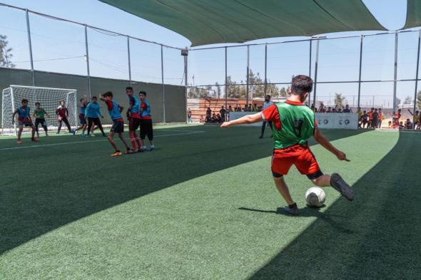 اختتام البرنامج الرياضي في مخيم الزعتري بالعاصمة الأردنية عمّان
