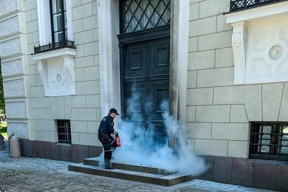 فيديو| رجل يلقي قنبلتي مولوتوف على القصر الملكي في النرويج