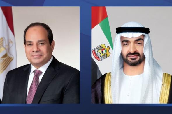 رئيس الدولة والرئيس المصري يبحثان خلال لقاء أخوي علاقات البلدين