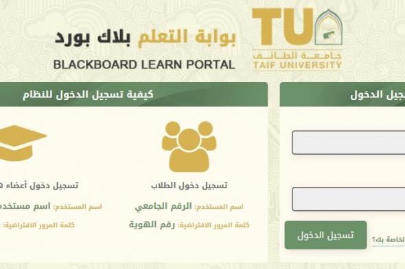 تسجيل دخول بلاك بورد جامعة الطائف