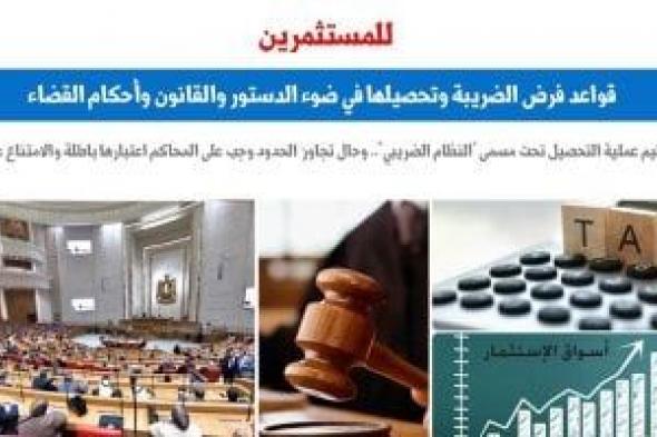 8 قواعد لتنظيم فرض الضريبة وتحصيلها فى ضوء الدستور والقانون.. برلمانى