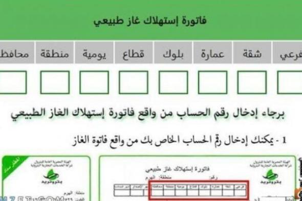 استعلام عن فاتورة الغاز 2024 الاستعلام عن فاتورة الغاز بالرقم القومي 2024