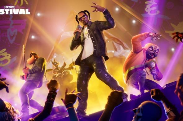 الملعب يتلألأ بالأضواء لسنوب دوغ في الموسم 6 من Fortnite Festival!