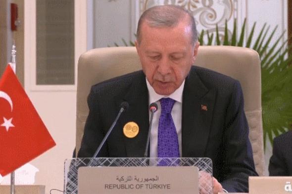 "أردوغان": "إسرائيل" تريد تدمير الوجود الفلسطيني ويجب علينا أن نمنعها