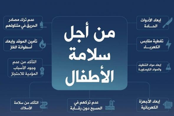 من مخاطر داخل المنزل تهددهم.. "المدني" يؤكد أهمية المحافظة على سلامة الأطفال