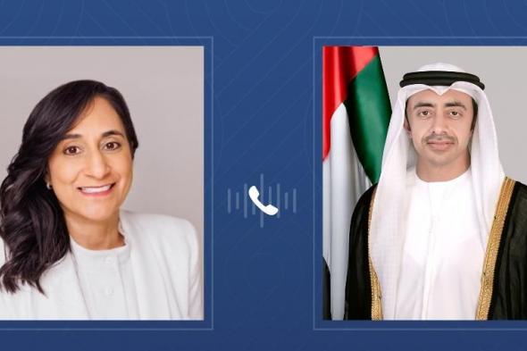 عبدالله بن زايد ووزيرة خارجية كندا يبحثان هاتفياً العلاقات الثنائية بين البلدين