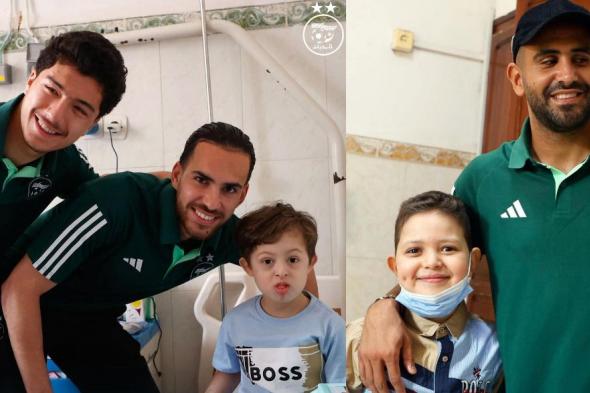 لاعبو المنتخب الوطني يرسمون البسمة على وجوه الأطفال المرضى