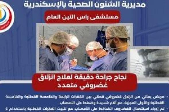 نجاح
جراحة
دقيقة
لعلاج
انزلاق
غضروفي
متعدد
بمستشفى
رأس
التين
العام