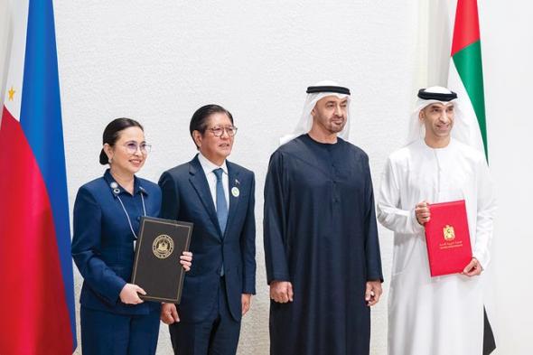 رئيس الدولة ورئيس الفلبين يشهدان توقيع اتفاقية الشراكة الاقتصادية الشاملة