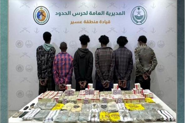 ضبط
    6
    إثيوبيين
    بعسير
    لتهريبهم
    31
    كيلوجرامًا
    من
    الحشيش
    و22,500
    قرص
    خاضع
    لتنظيم
    التداول
    الطبي