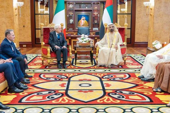 محمد بن راشد يبحث التعاون المشترك مع الرئيس الإيطالي