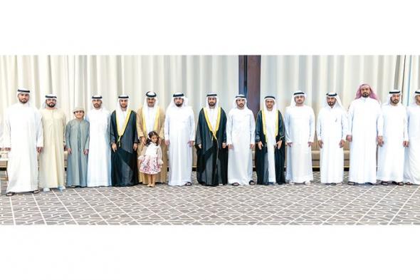 حمدان ومكتوم وأحمد بن محمد يحضرون أفراح بن سليمان والمهيري