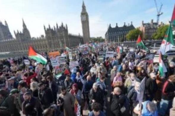 احتجاجات داعمة لفلسطين في لندن لحث بيرنهام على فرض عقوبات ضد إسرائيل