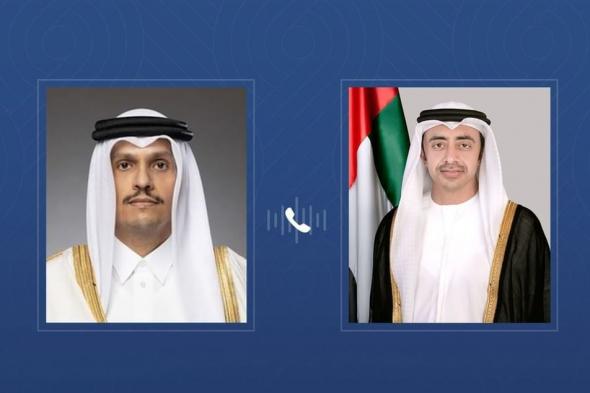 عبدالله بن زايد ورئيس مجلس الوزراء وزير خارجية قطر يبحثان المستجدات الإقليمية